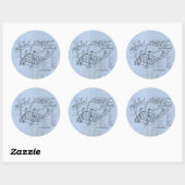 Autocollant rond classique au lit à monnaie (Feuille)