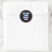 Autocollant rond classique avec bordure avec un lo (Sac)