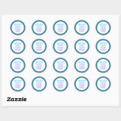 Autocollant Rond Classique avec Bordure et Logo d' (Feuille)