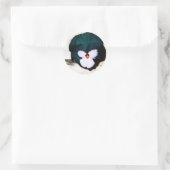 Autocollant Rond Classique avec Impression de Fleu (Sac)