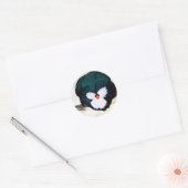Autocollant Rond Classique avec Impression de Fleu (Enveloppe)