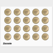 Autocollant rond classique avec monogramme de témo (Feuille)