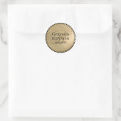 Autocollant rond classique avec monogramme de témo (Sac)