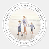 Autocollant rond classique avec photo personnalisé (Devant)