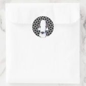 Autocollant rond classique Bedlington Terrier (Sac)