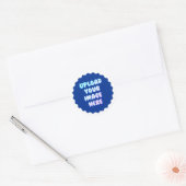 Autocollant Rond Classique Bleu avec un Logo d'Ent (Enveloppe)