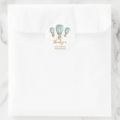 Autocollant rond classique bleu Merci d'être venu (Sac)