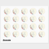 Autocollant Rond Classique Blushing Bloom (Feuille)