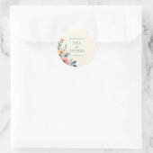 Autocollant Rond Classique Blushing Bloom (Sac)