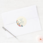 Autocollant Rond Classique Blushing Bloom (Enveloppe)