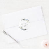 Autocollant Rond Classique Botanique Bleu Clair po (Enveloppe)