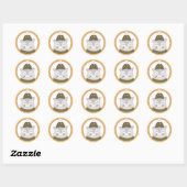 Autocollant rond classique chat de Noël (Feuille)