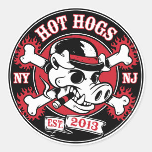Autocollant rond classique chaud de Hogs™