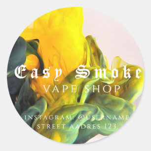 Autocollant Rond Classique Corolful Smoke Vape Sho