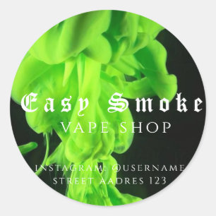 Autocollant Rond Classique Corolful Smoke Vape Sho