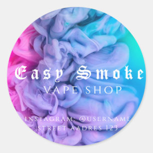 Autocollant Rond Classique Corolful Smoke Vape Sho