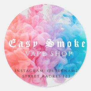 Autocollant Rond Classique Corolful Smoke Vape Sho
