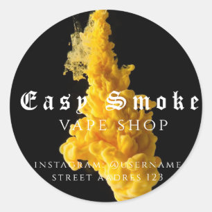 Autocollant Rond Classique Corolful Smoke Vape Sho