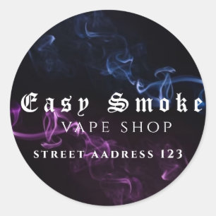 Autocollant Rond Classique Corolful Smoke Vape Sho