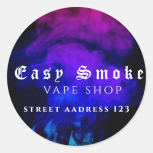 Autocollant Rond Classique Corolful Smoke Vape Sho