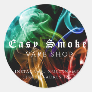 Autocollant Rond Classique Corolful Smoke Vape Sho