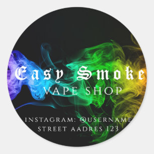 Autocollant Rond Classique Corolful Smoke Vape Sho
