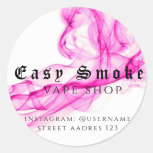 Autocollant Rond Classique Corolful Smoke Vape Sho