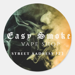 Autocollant Rond Classique Corolful Smoke Vape Sho