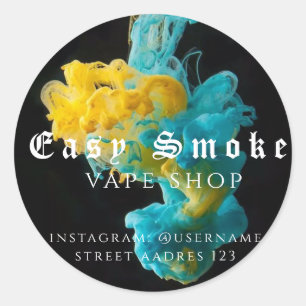 Autocollant Rond Classique Corolful Smoke Vape Sho