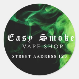 Autocollant Rond Classique Corolful Smoke Vape Sho