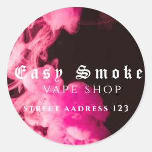 Autocollant Rond Classique Corolful Smoke Vape Sho
