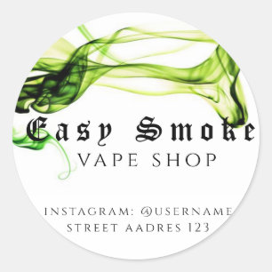 Autocollant Rond Classique Corolful Smoke Vape Sho
