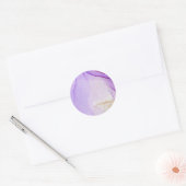 Autocollant rond classique couleur or violet (Enveloppe)