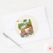 Autocollant rond classique d'animaux de jungle Cot (Enveloppe)