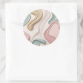 Autocollant rond classique dans un graphique éléga (Sac)