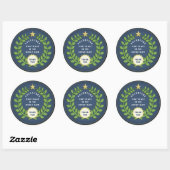 Autocollant rond classique d'appréciation des béné (Feuille)