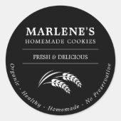 Autocollant rond classique de boulangerie personna (Devant)