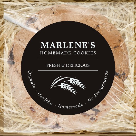 Autocollant rond classique de boulangerie personna