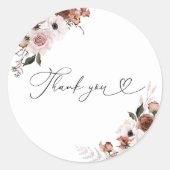 Autocollant Rond Classique de Fête de Mariage Flor (Devant)