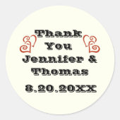 Autocollant Rond Classique de Fête de Remerciement (Devant)