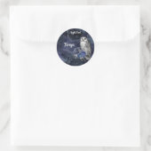 Autocollant rond classique de la Chouette Bleue (Sac)