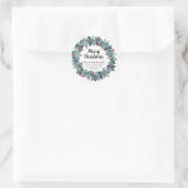 Autocollant rond classique de la couronne de Noël  (Sac)