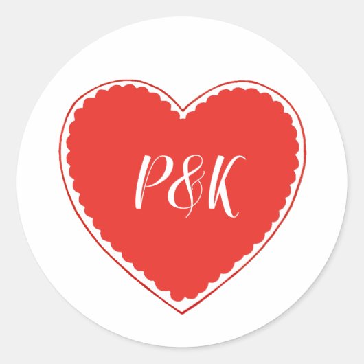 Autocollant rond classique de la Saint-Valentin à (Devant)