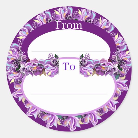 Autocollant rond classique de l'âme violette (Devant)