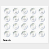 Autocollant Rond Classique de Lancement de Mariage (Feuille)