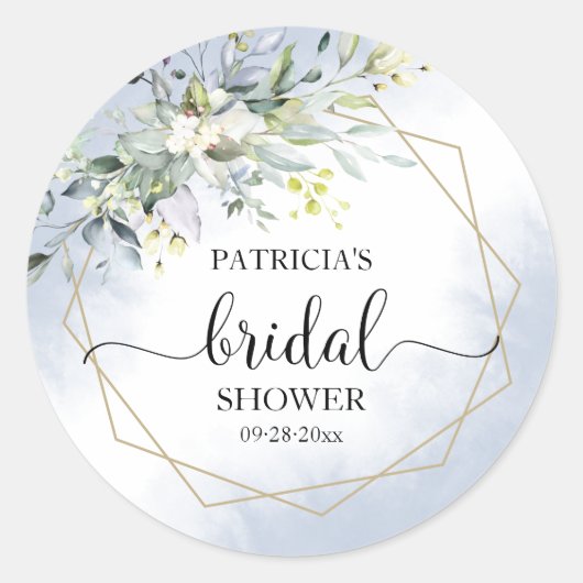 Autocollant Rond Classique de Lancement de Mariage (Devant)