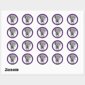 Autocollant rond classique de l'équipe de crosse V (Feuille)