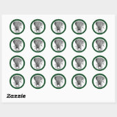 Autocollant rond classique de l'équipe verte de cr (Feuille)