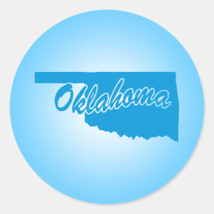 Autocollant rond classique de l'État de l'Oklahoma