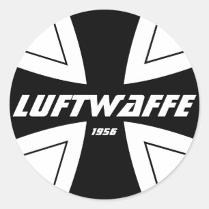 Autocollant rond classique de Luftwaffe, brillant